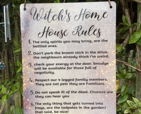 Witch House Rules Plaque