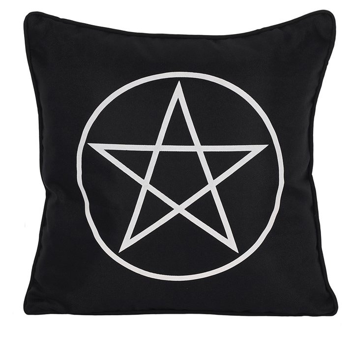 Black Cushion with a white pentagram