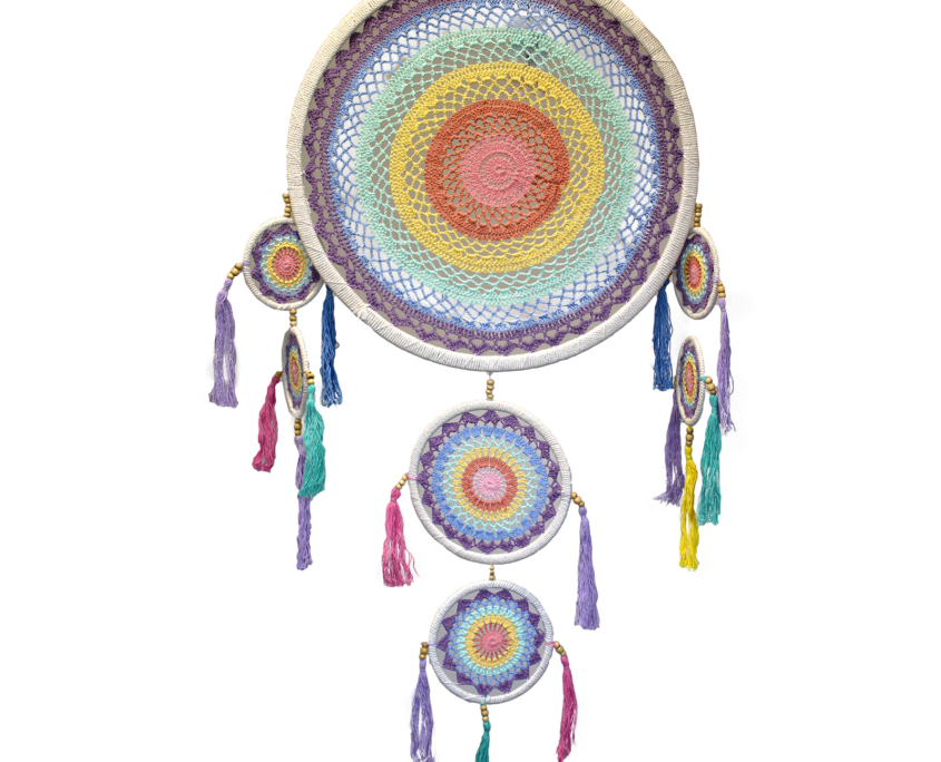 Large Dreamcatcher (55cm) – Pastel Rainbow