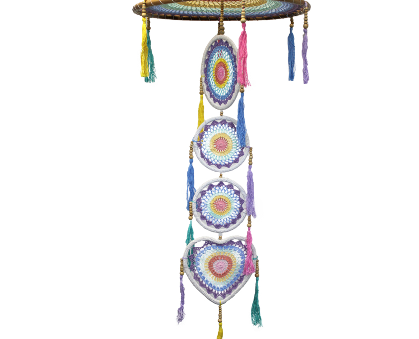 Extra Large Drama Dream catcher – Pastal Rainbow
