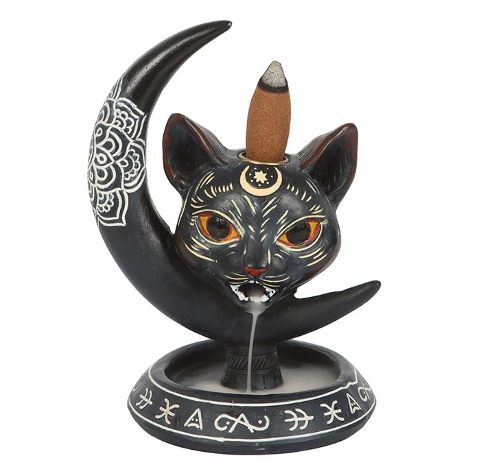 Black Cat Moon Backflow Incense Burner