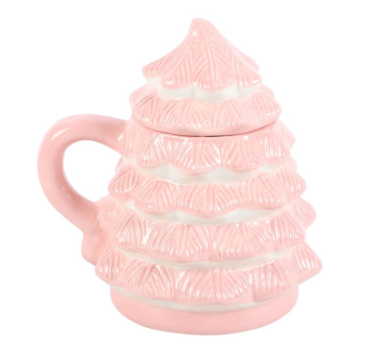 Pink Christmas Tree Shaped Mug